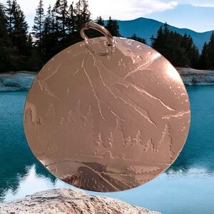 Mountain Vibes. Sterling silver artisan made pendant. One of a kind.